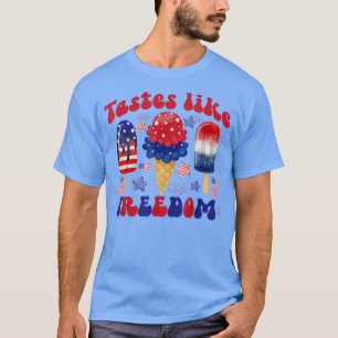 Tastes Like Free Funny Popsicle 4th of July Red Wh T-Shirt