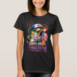Tastes Like Freedom B Fishing Funny 4th Of July Me T-Shirt