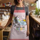 Tastes Like Magic Unicorn Kitchen<br><div class="desc">Tastes Like Magic Unicorn Kitchen Apron - If you are such an amazing cook that your food tastes like magic. This is the perfect kitchen apron for you. A magical whimsical unicorn flying around rainbows and stars. Dinner time just got so much better. Never be lost for your next meal...</div>