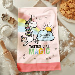 Tastes Like Magic Unicorn Tea Towel<br><div class="desc">Tastes Like Magic Unicorn kitchen towel - If you are such an amazing cook that your food tastes like magic. This is definitely the perfect kitchen tea towel. A magical whimsical unicorn flying around rainbows and stars. Dinner time just got so much better. Never be lost for your next meal...</div>