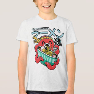 Tastiest Ramen Octopus – Kawaii Japanese Noodle Tri-Blend Shirt