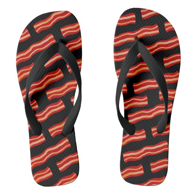 Tasty Bacon Strips Pattern Jandals (Footbed)