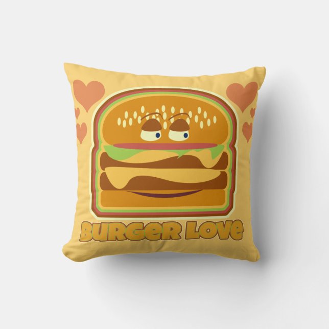 Tasty Burger Love Cushion (Front)