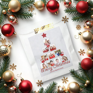 Tasty Candy Cane Christmas Tree Photo Collage Favour Bags
