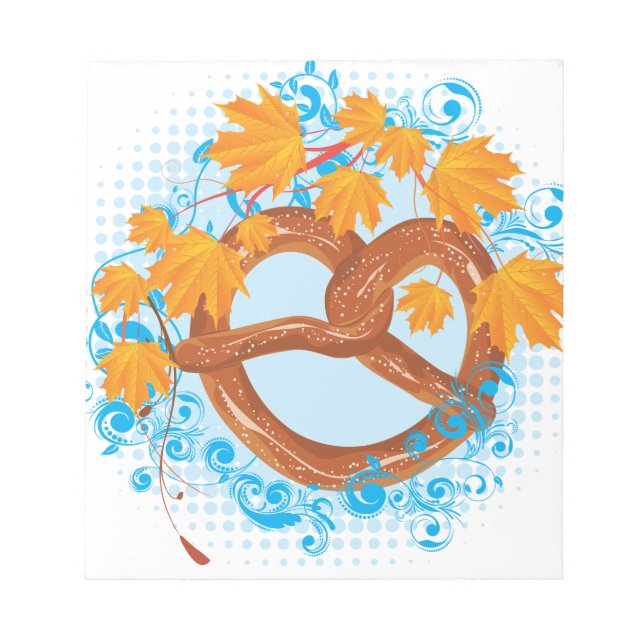 Tasty Cartoon Pretzel Notepad (Front)
