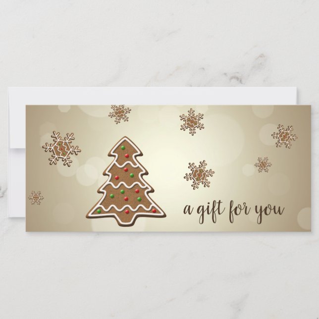 Tasty Gingerbread Christmas Tree Gift Card (Front)
