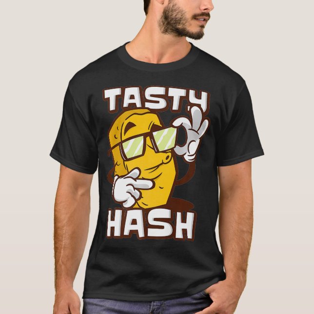 Tasty Hash Browns Breakfast Food Hash Brown grill  T-Shirt (Front)