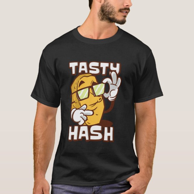 Tasty Hash Browns Breakfast Food Hash Brown T-Shirt (Front)