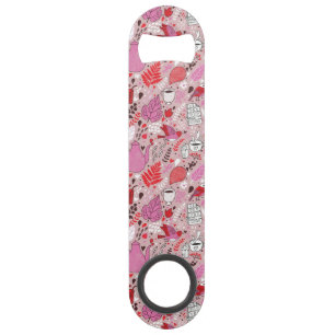 Tasty pattern with birds and flowers