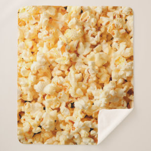 Tasty popcorn on whole background. Food  Sherpa Blanket