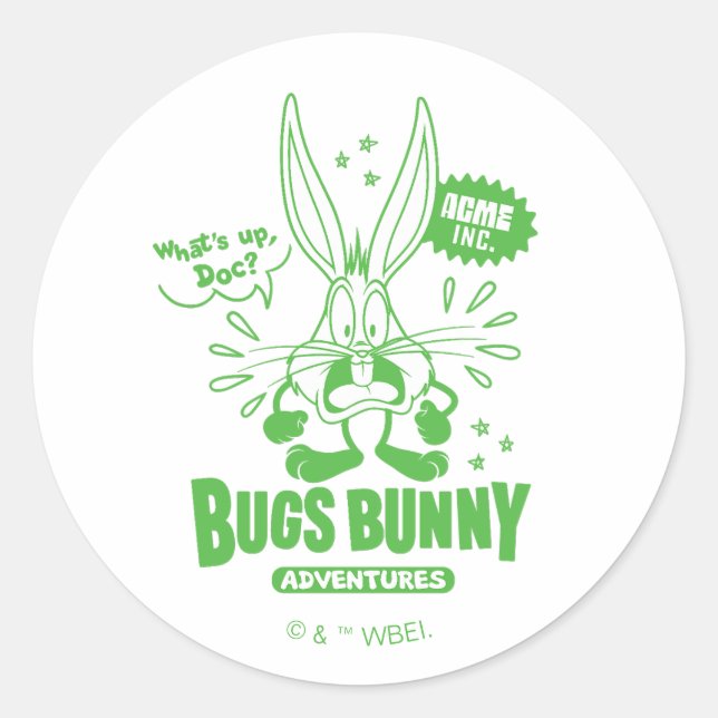 Tasty Retro BUGS BUNNY™ Classic Round Sticker (Front)