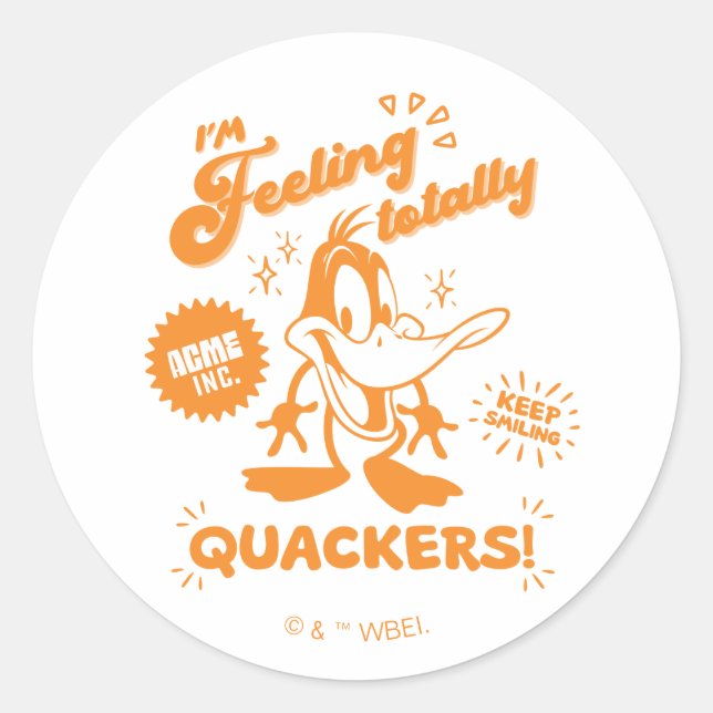 Tasty Retro DAFFY DUCK™ Classic Round Sticker (Front)