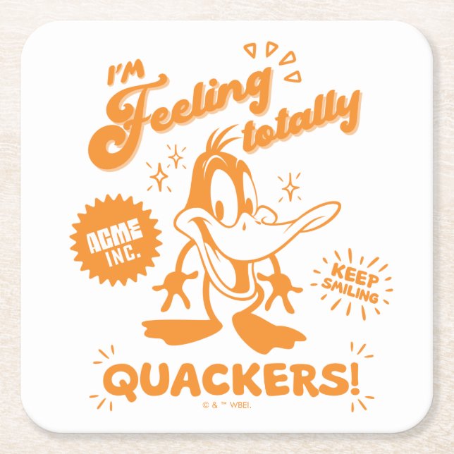 Tasty Retro DAFFY DUCK™ Square Paper Coaster (Front)