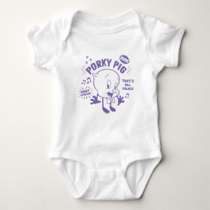 Tasty Retro Porky Pig Baby Bodysuit