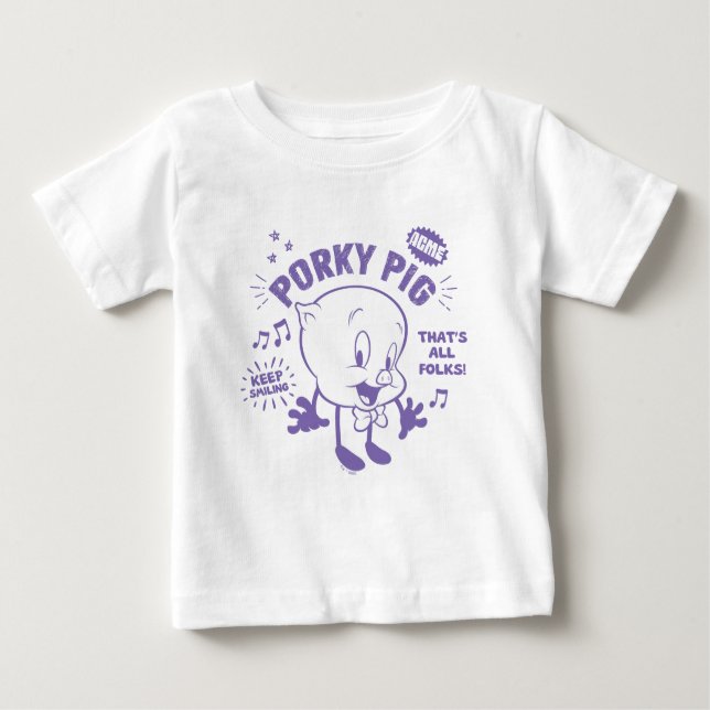 Tasty Retro Porky Pig Baby T-Shirt (Front)