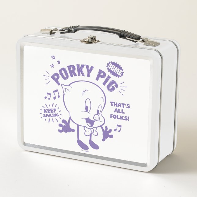 Tasty Retro Porky Pig Metal Lunch Box (Front)