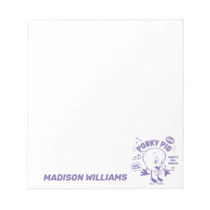 Tasty Retro Porky Pig Notepad