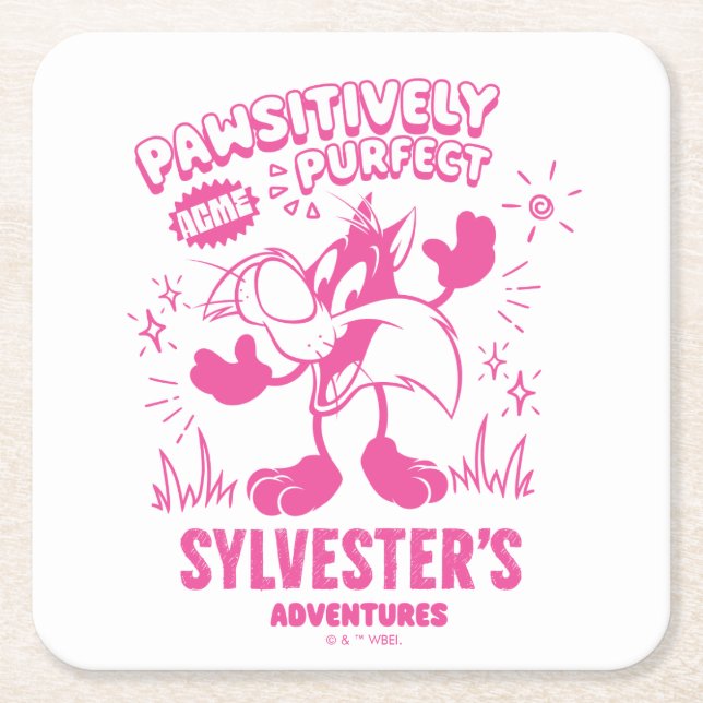 Tasty Retro SYLVESTER™ Square Paper Coaster (Front)