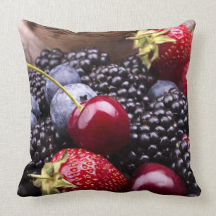Tasty Summer Fruits On A Wooden Table Cushion
