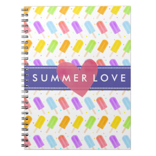 Tasty Summer Watercolour Popsicle Pattern Spiral Notebook