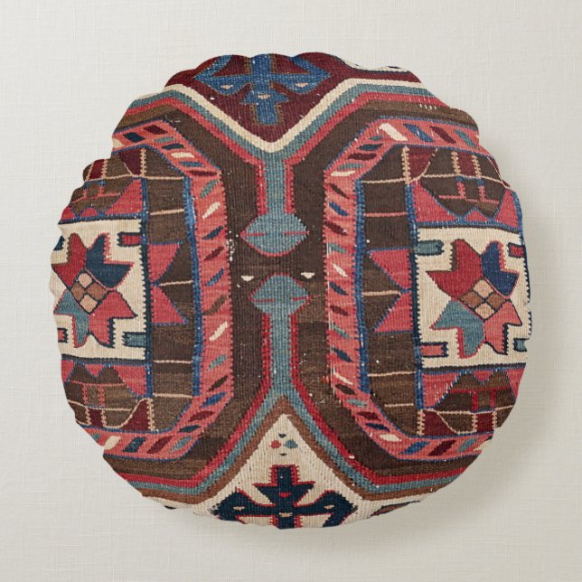 Tat Kilim Arizona Western Cowboy Style  Round Cushion (Front)