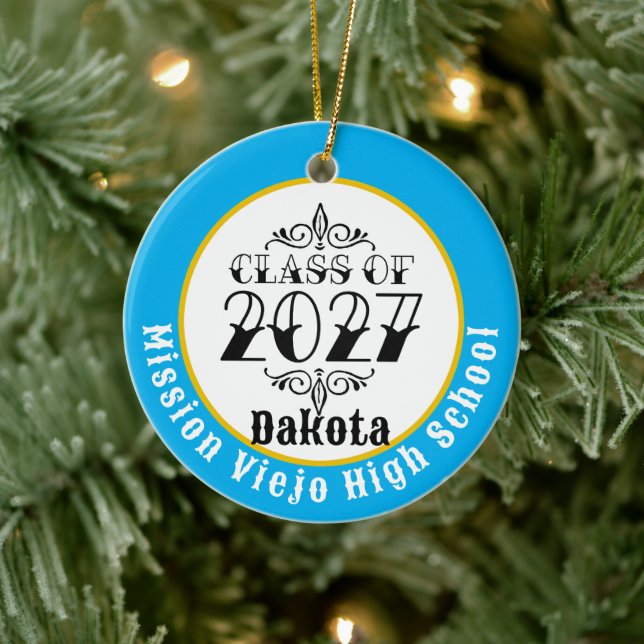 Tat Style Class of 2027 Photo Graduation Ceramic Tree Decoration (Tree)
