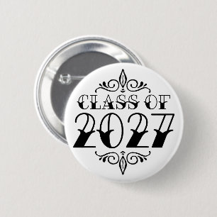 Tat-Style Grey Class of 2027 Graduation 6 Cm Round Badge