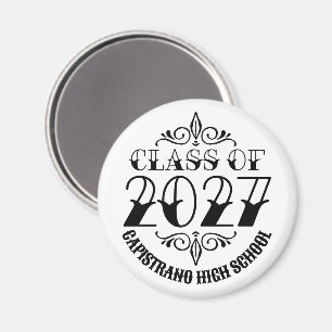 Tat-Style Grey Class of 2027 Graduation Magnet