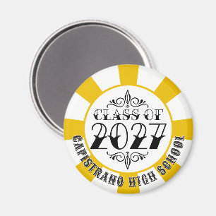 Tat-Style Grey Class of 2027 Graduation Magnet