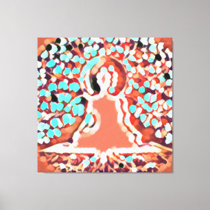 Tat Tvam Asi Red Aura, Buddha Canvas Print