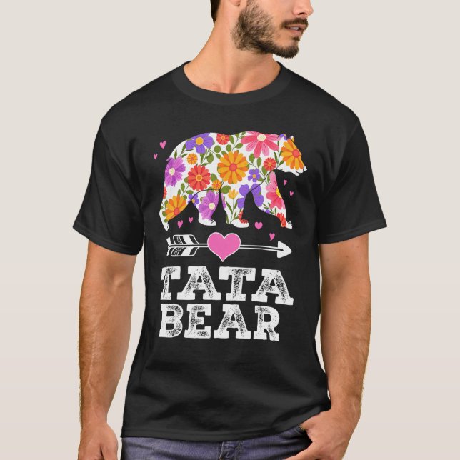 Tata Bear Floral Mother s Day  Matching Family T-Shirt (Front)