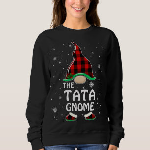 Tata Gnome Buffalo Plaid Matching Family Christmas Sweatshirt