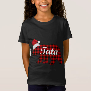 Tata Plaid Bear Matching Family Christmas Pajama G T-Shirt