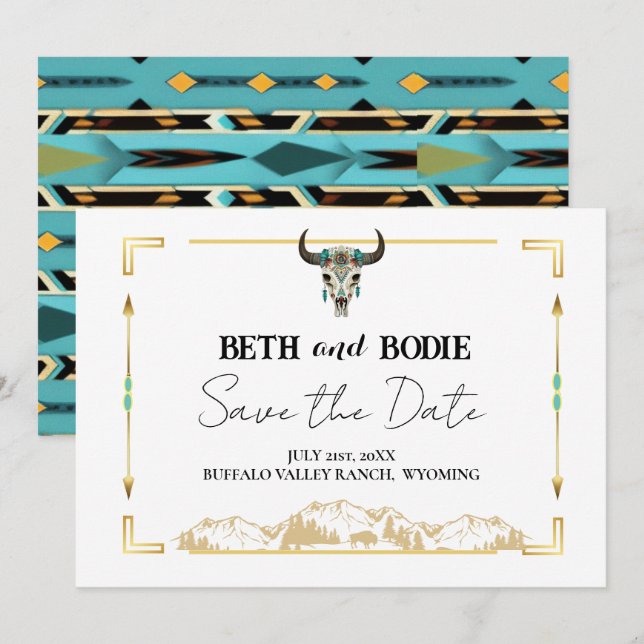Tatanka Bison Yellowstone Ranch Save the Date Invitation (Front/Back)
