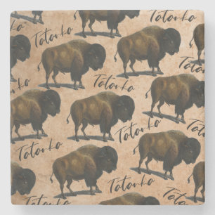 Tatanka Buffalo Bison Western Stone Coaster