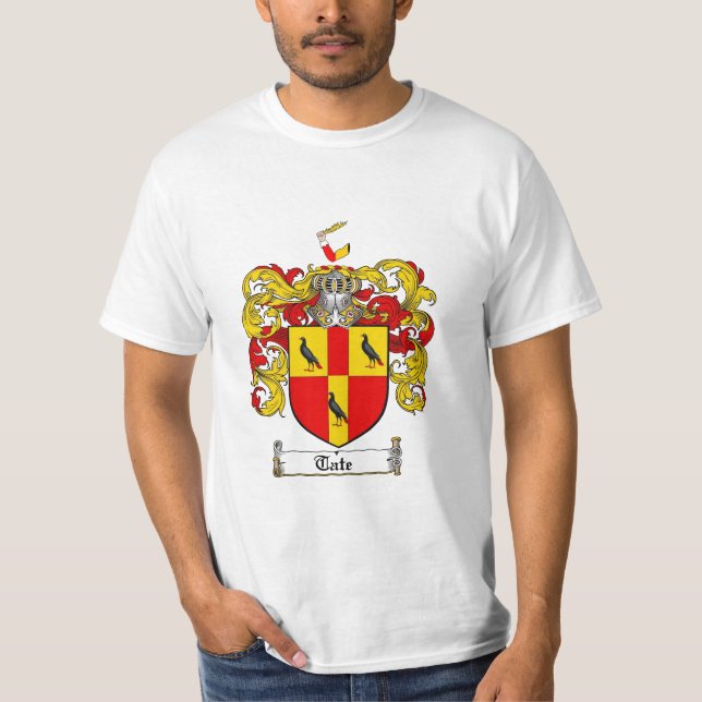 Tate Family Crest - Tate Coat of Arms T-Shirt (Front)
