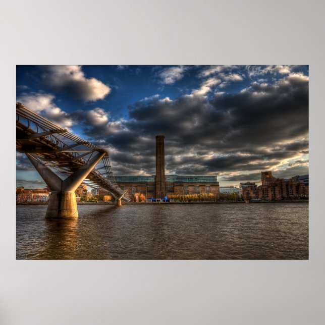 Tate Modern and Millennium Bridge Poster (Front)