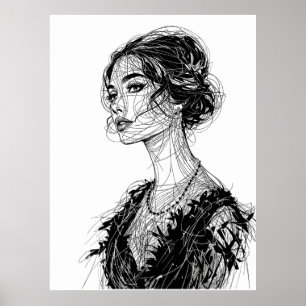 Tatjana Patitz illustration Poster
