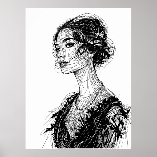 Tatjana Patitz illustration Poster (Front)