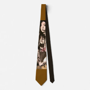 Tatooed Woman in Gold  Tie