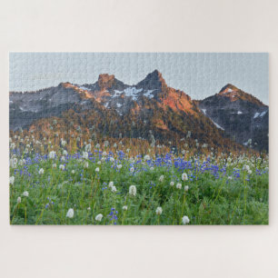 Tatoosh Range and Wildflowers Mt. Rainier Jigsaw Puzzle