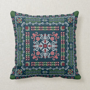 Tatreez pattern  metal print cushion