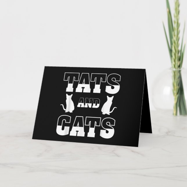 Tats And Cats Animal Lover Gift Tattoo Artist Inki Card (Front)