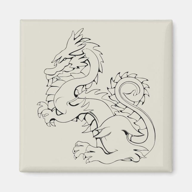 Tatsu Asian Dragon Are Fantasy Mythical Creatures Magnet (Front)