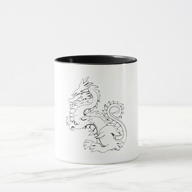 Tatsu Asian Dragon Are Fantasy Mythical Creatures Mug (Center)