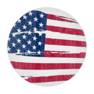Tattered American Flag Cutting Board