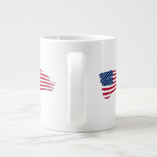 Tattered American Flag Large Coffee Mug