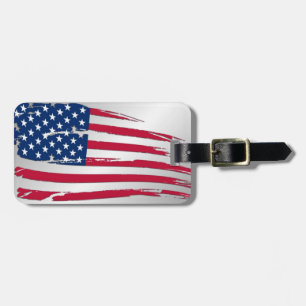 Tattered American Flag Luggage Tag