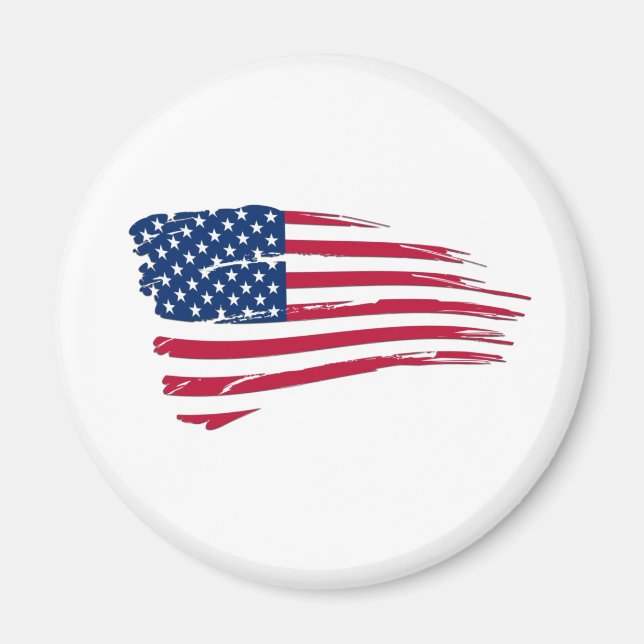 Tattered American Flag Magnet (Front)