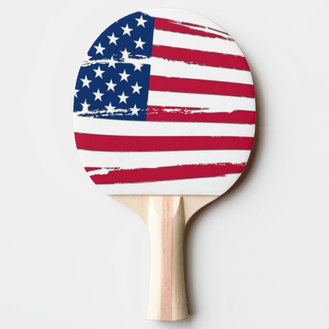 Tattered American Flag Ping Pong Paddle (Back)